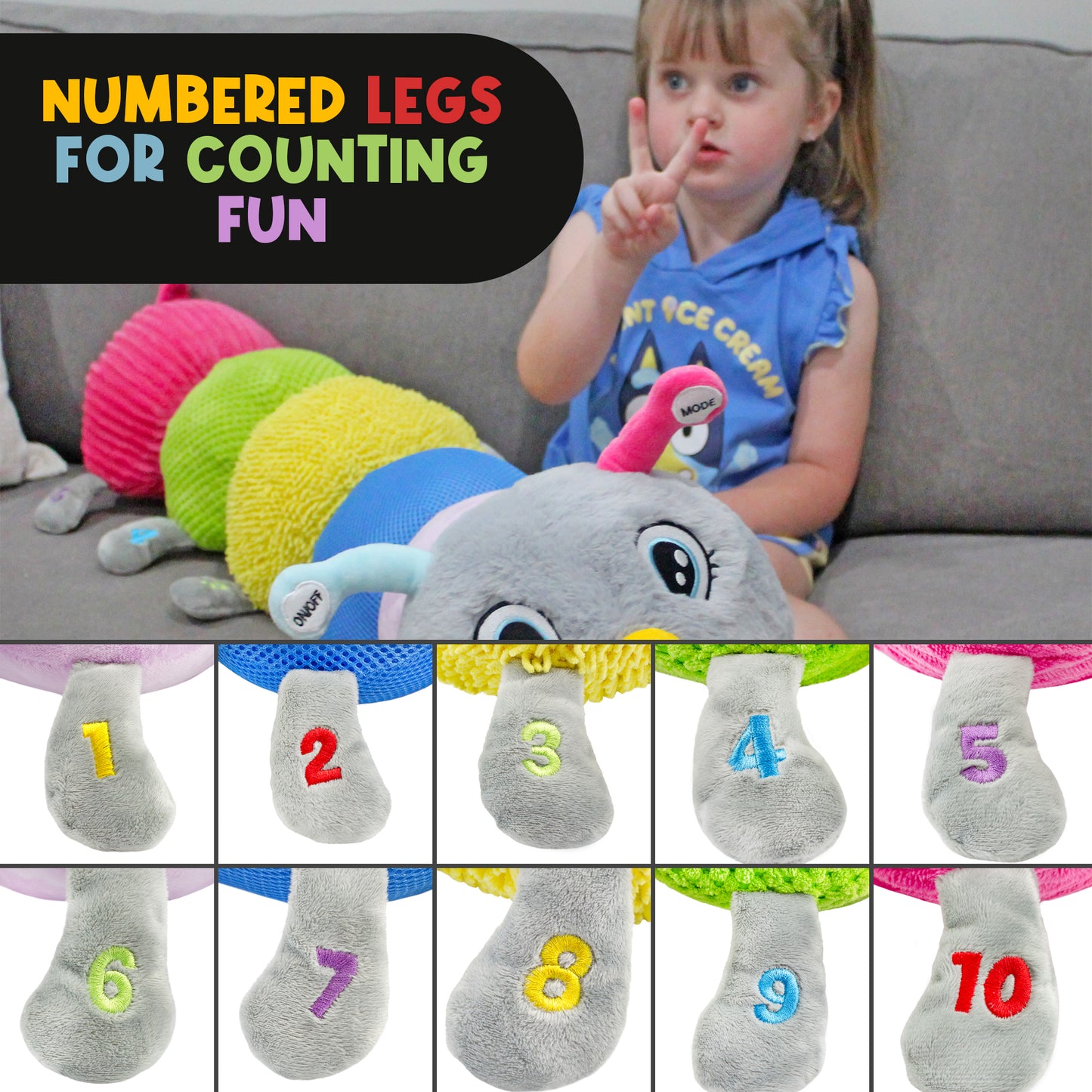 Meavia Cuddlebug The Giant Vibrating Sensory Caterpillar