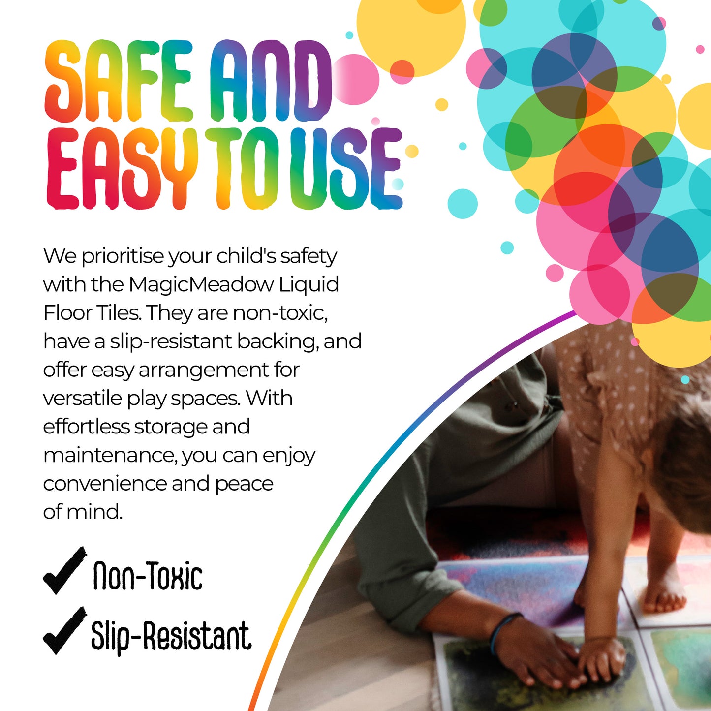 MagicMeadow Sensory Liquid Floor Tiles - Set of 6