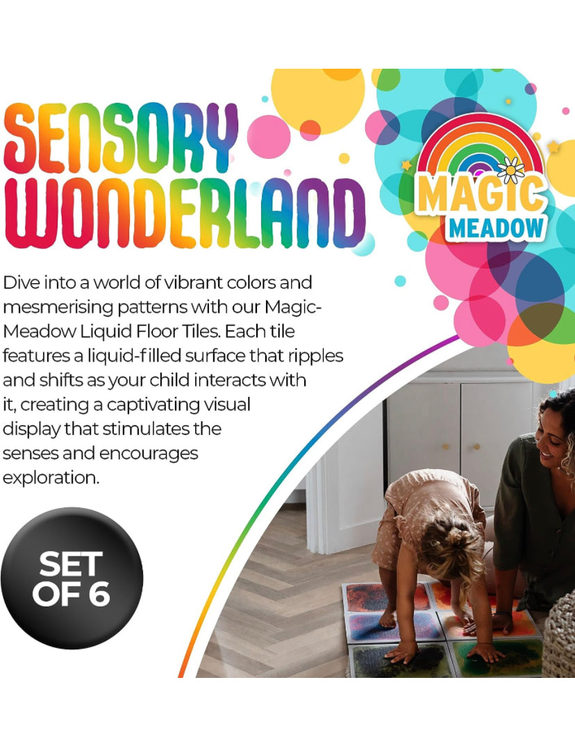 MagicMeadow Sensory Liquid Floor Tiles - Set of 6