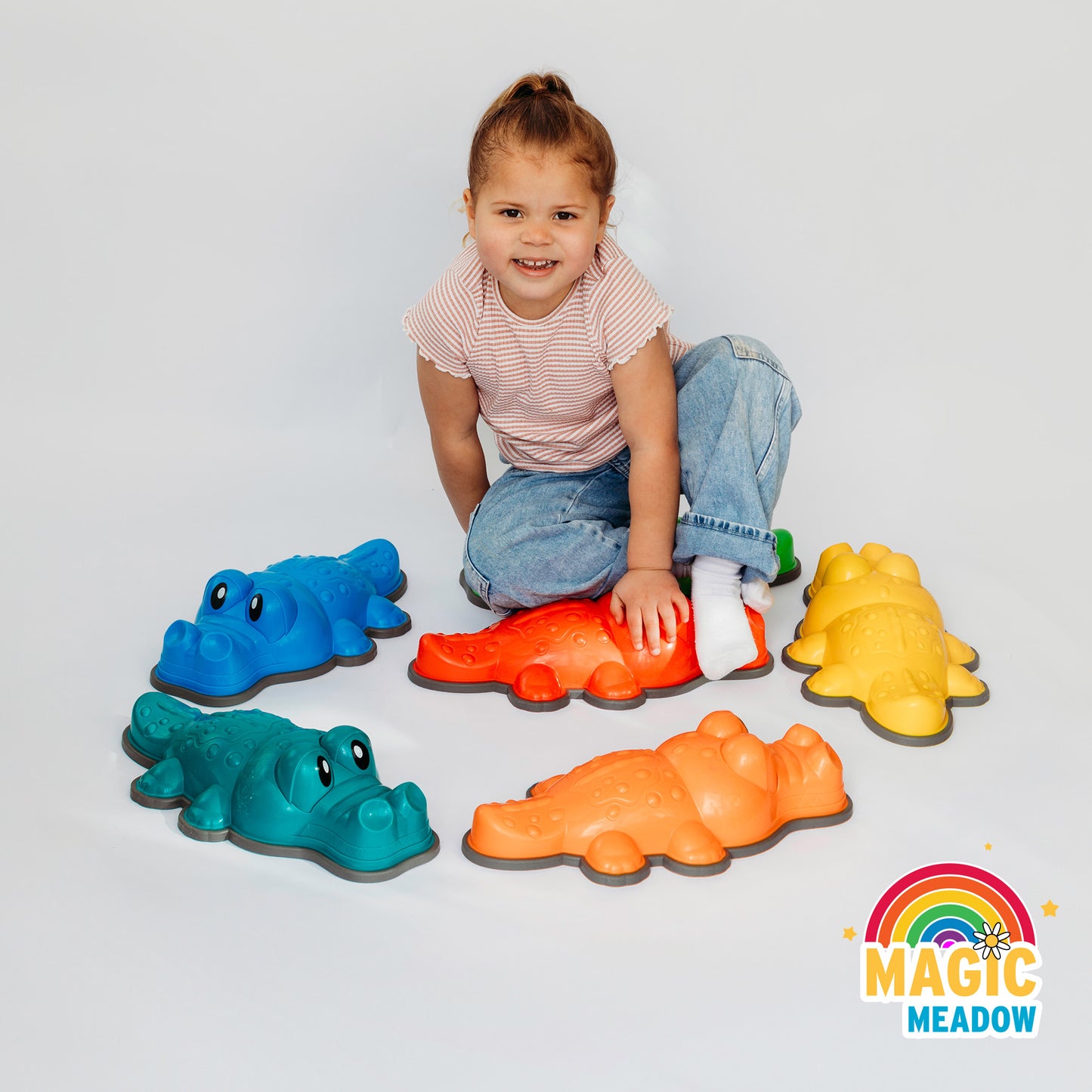 MagicMeadow Crocodile Stepping Stones (set of 6)