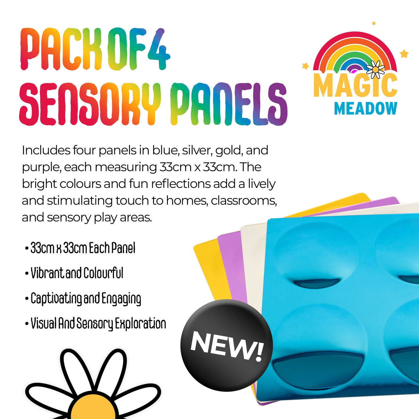 MagicMeadow Bubble Sensory Mirror Panels (set of 4)