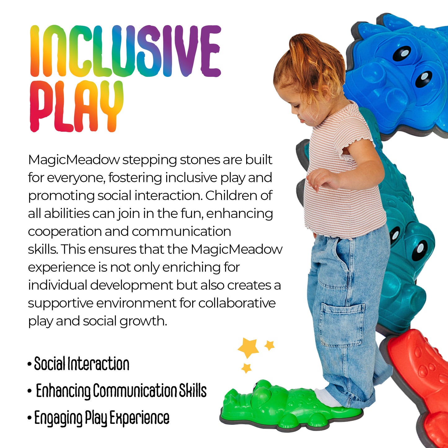 MagicMeadow Crocodile Stepping Stones (set of 6)