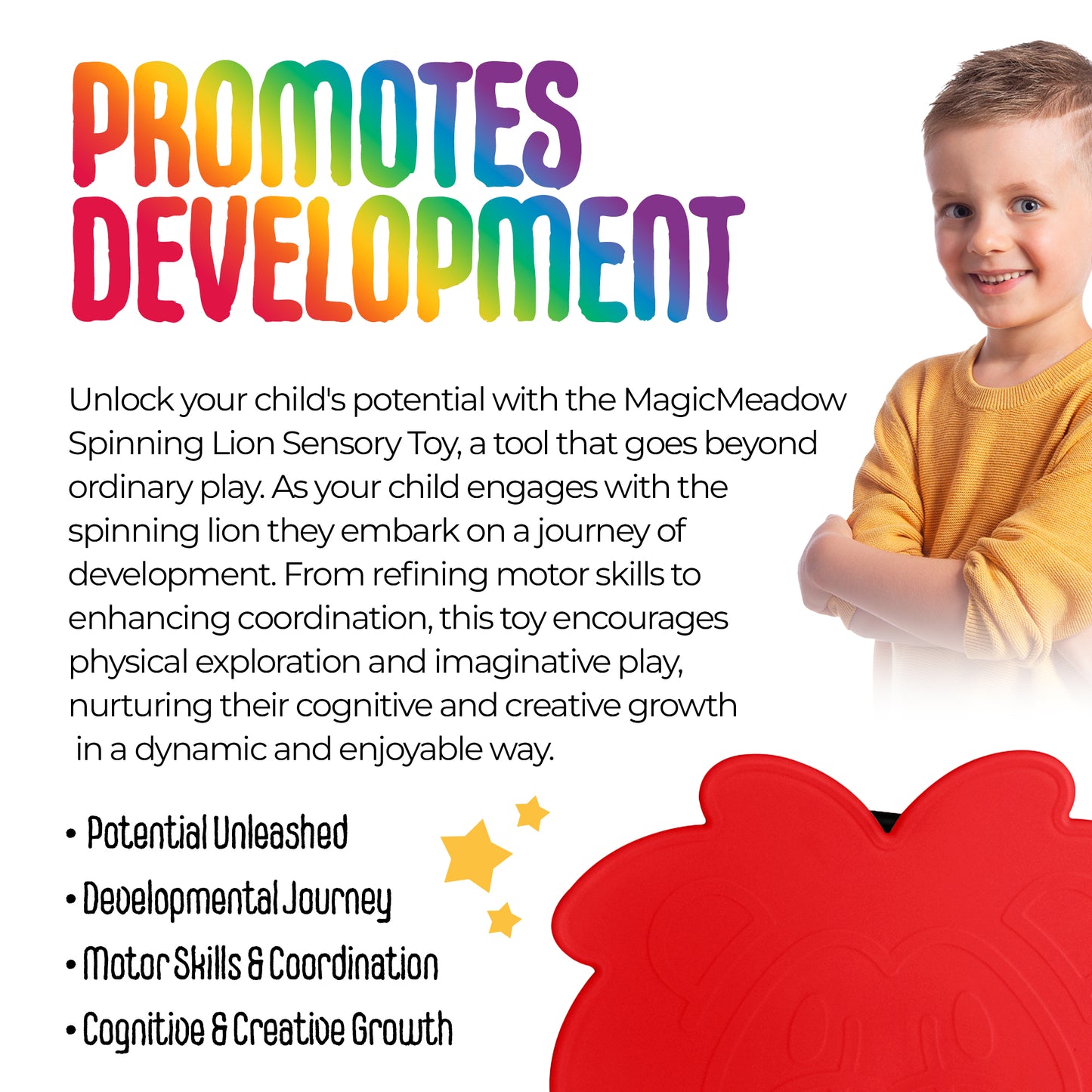 MagicMeadow Spinning Lion Sensory Toy