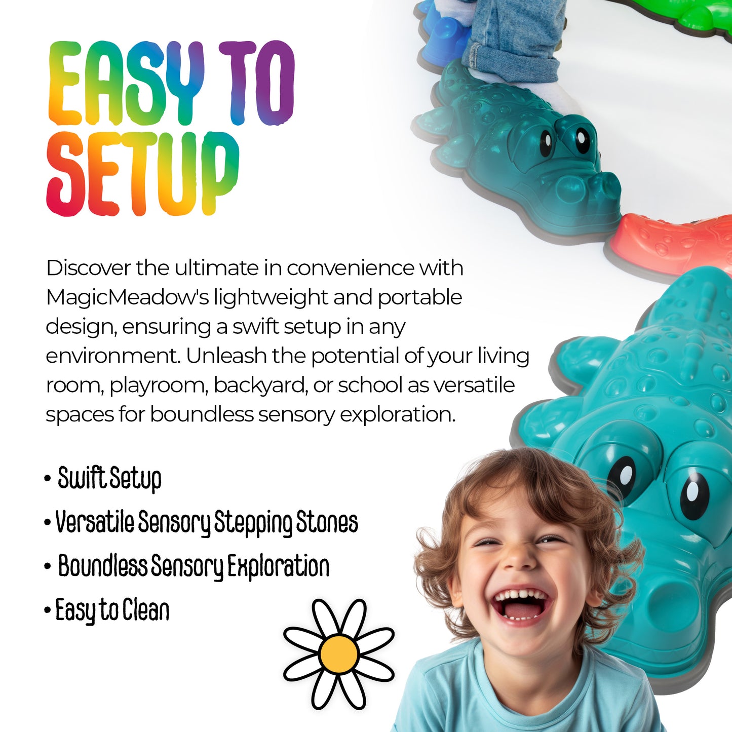 MagicMeadow Crocodile Stepping Stones (set of 6)