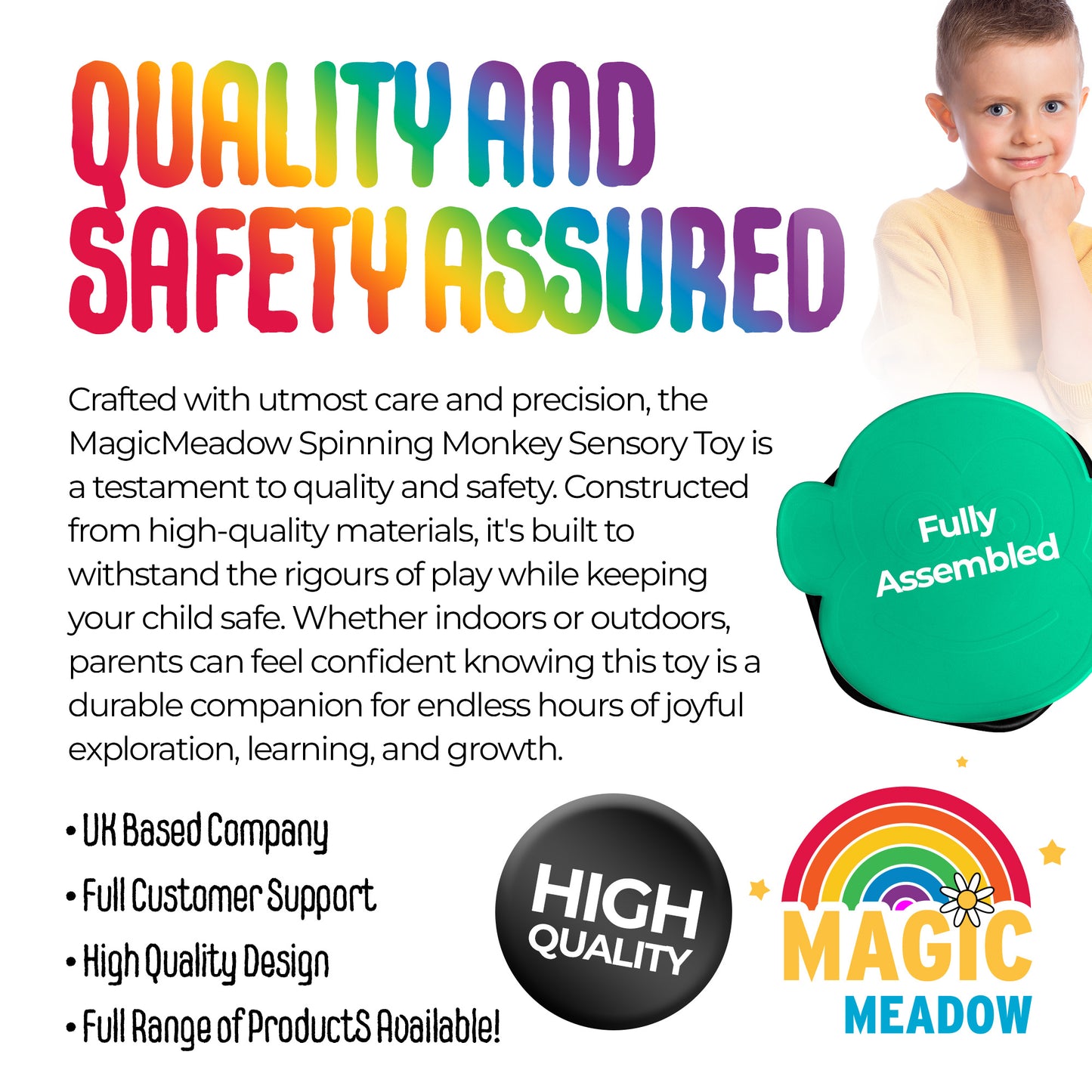 MagicMeadow Spinning Monkey Sensory Toy