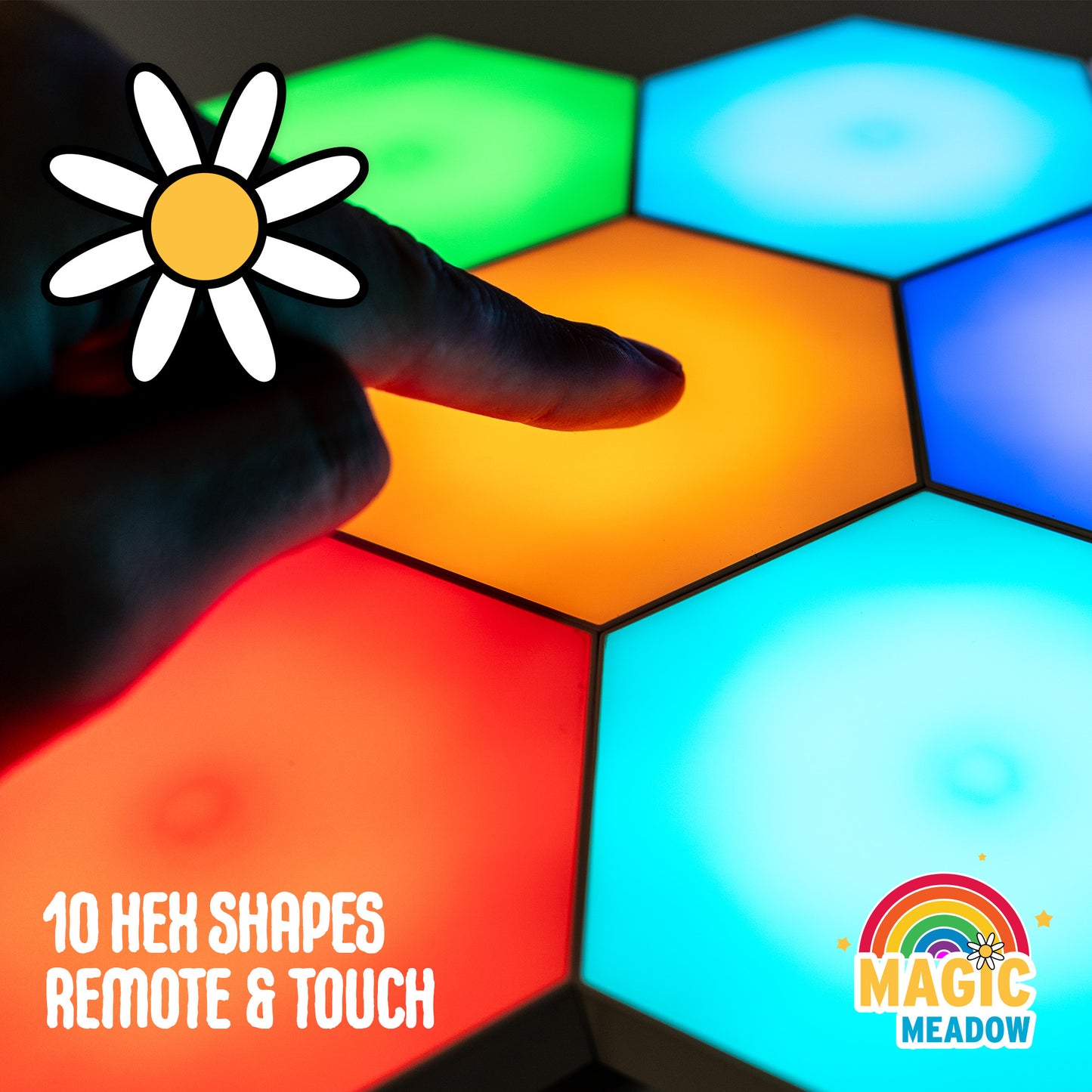 MagicMeadow Touch Sensitive Hexagon Wall Lights set of 10