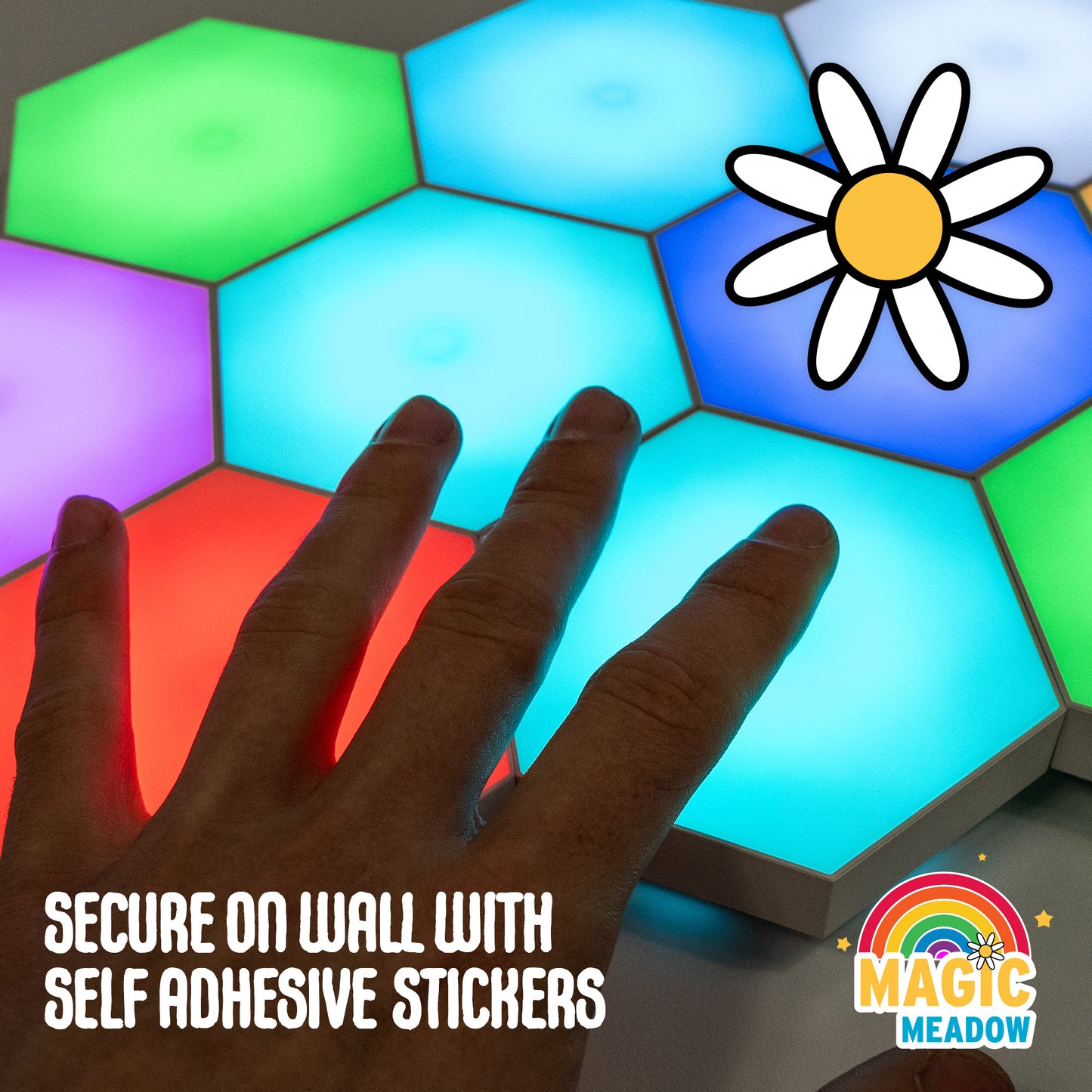 MagicMeadow Touch Sensitive Hexagon Wall Lights set of 10