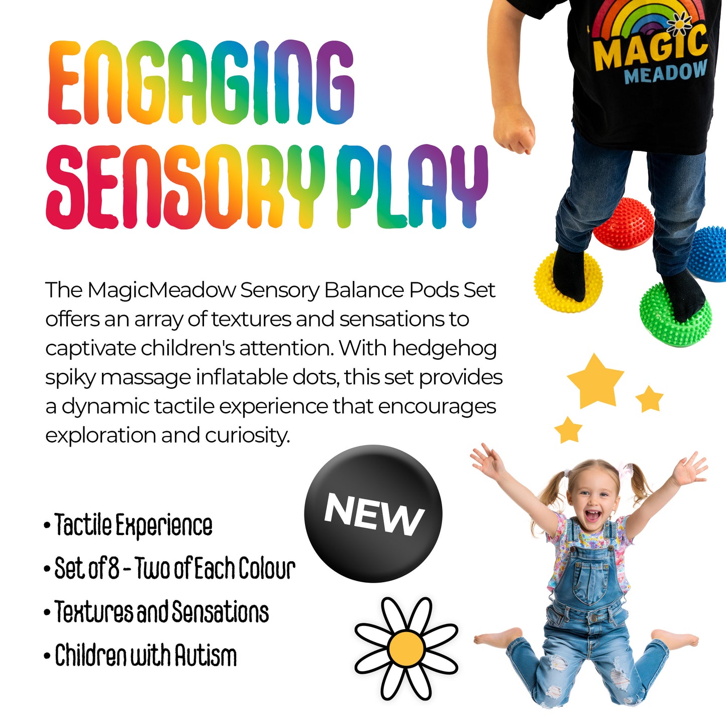 NEW MagicMeadow Sensory Balance Pods (set of 8)