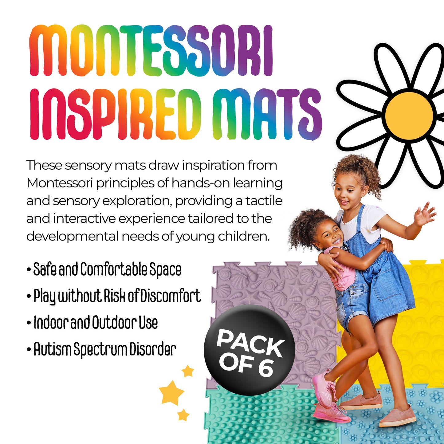MagicMeadow Massage Sensory Mat (set of 6)