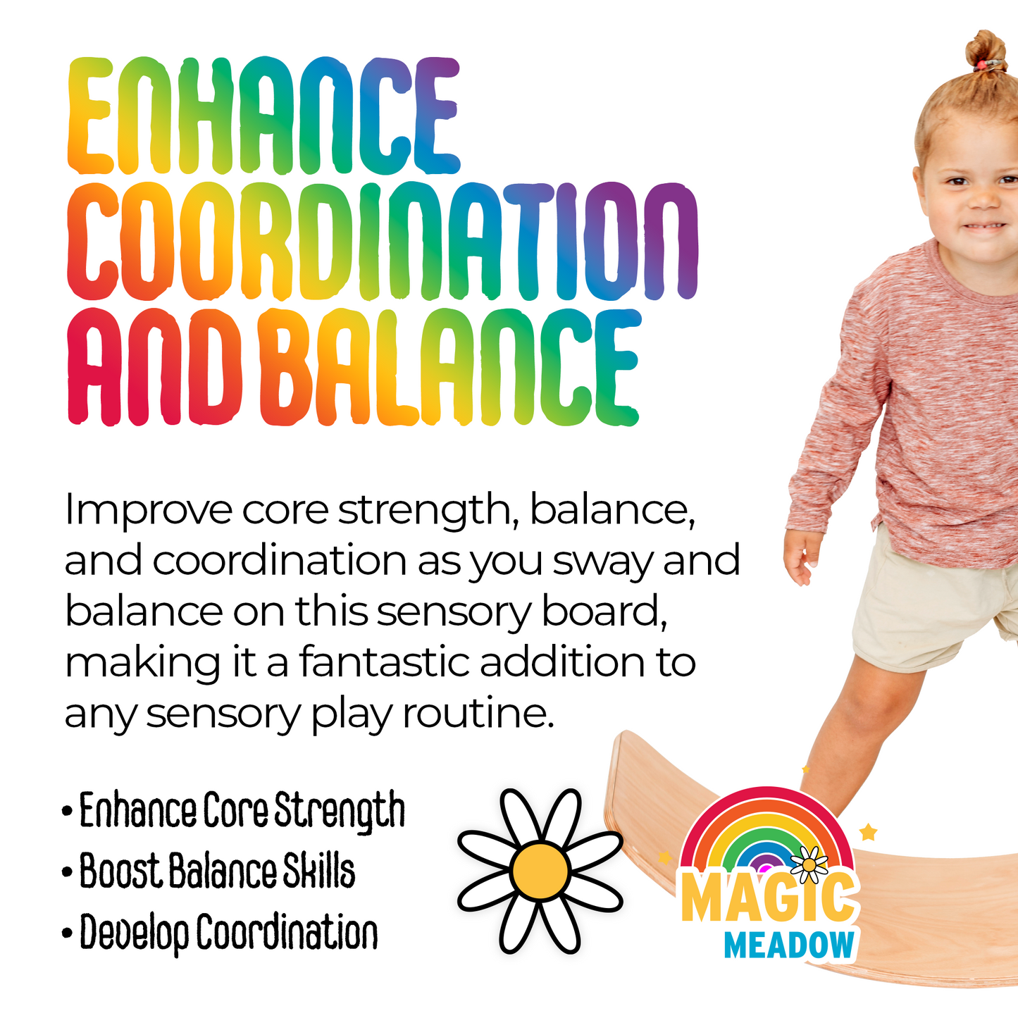 MagicMeadow Wooden Balance Board