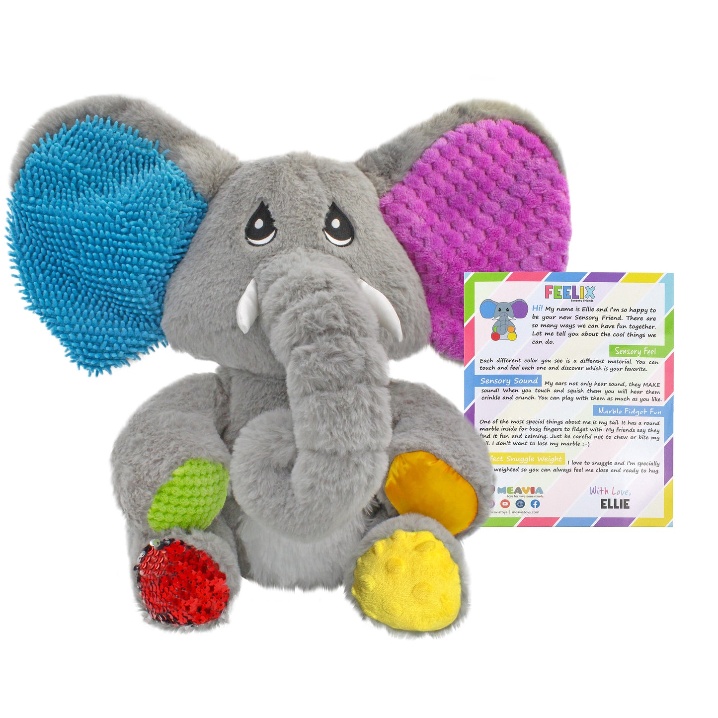 Meavia Ellie The Sensory Elephant Plush Toy