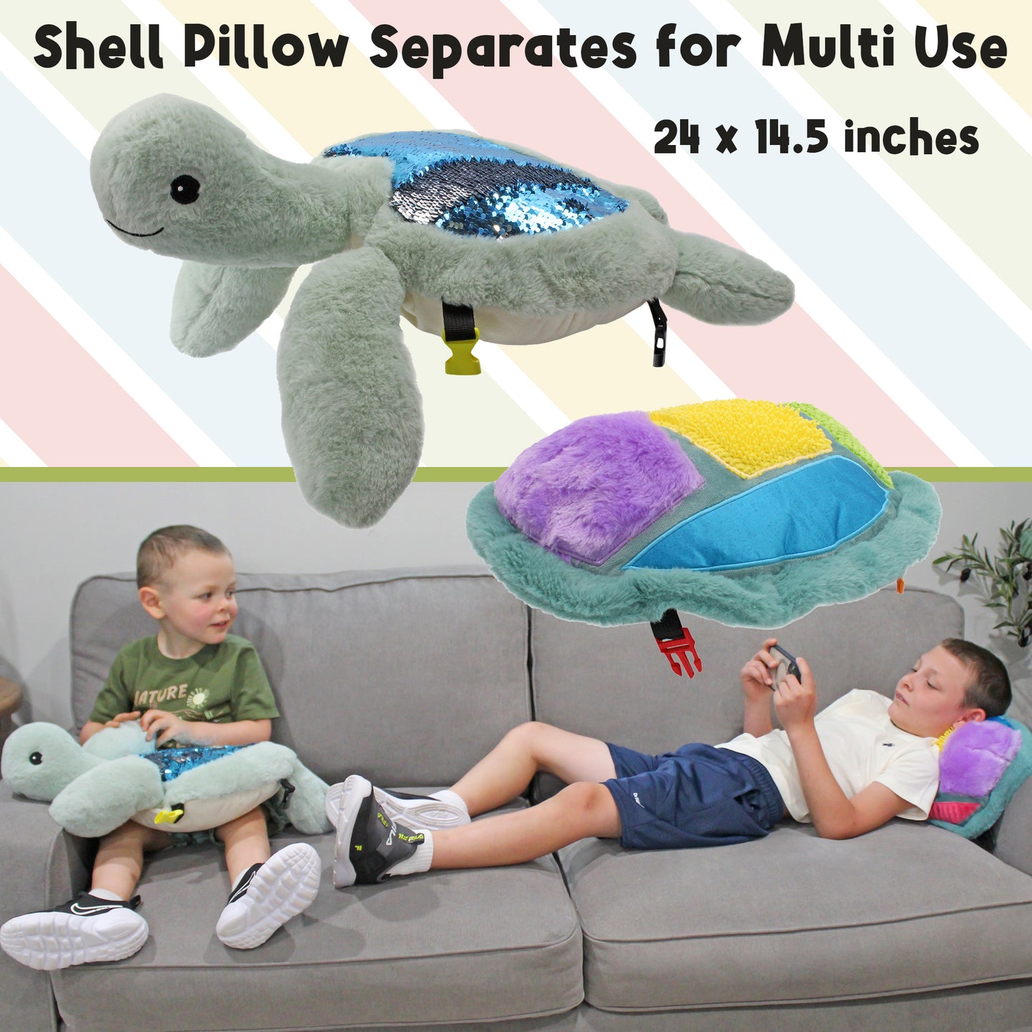 Meavia Sunny The Sea Turtle Lap Pad. Weighted Sensory Plush