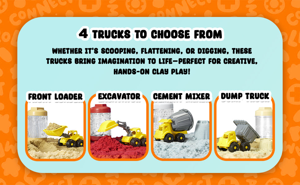 Wonder Factory - Never Dry Sand Construction Truck set PLUS extra Never Dry Sand
